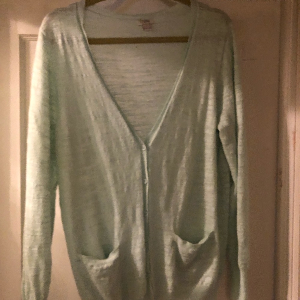 Jcrew long sleeve mint green cardigan